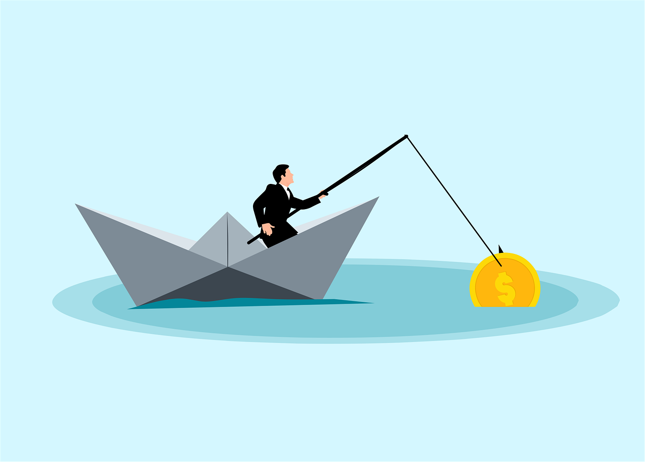 businessman, fishing, money, business, opportunity, cartoon, boat, loan, fish, sea, fisherman, coin, catching, nature, finance, success, wealth, income, hook, profit, catch, passive, bait, interest, earning
