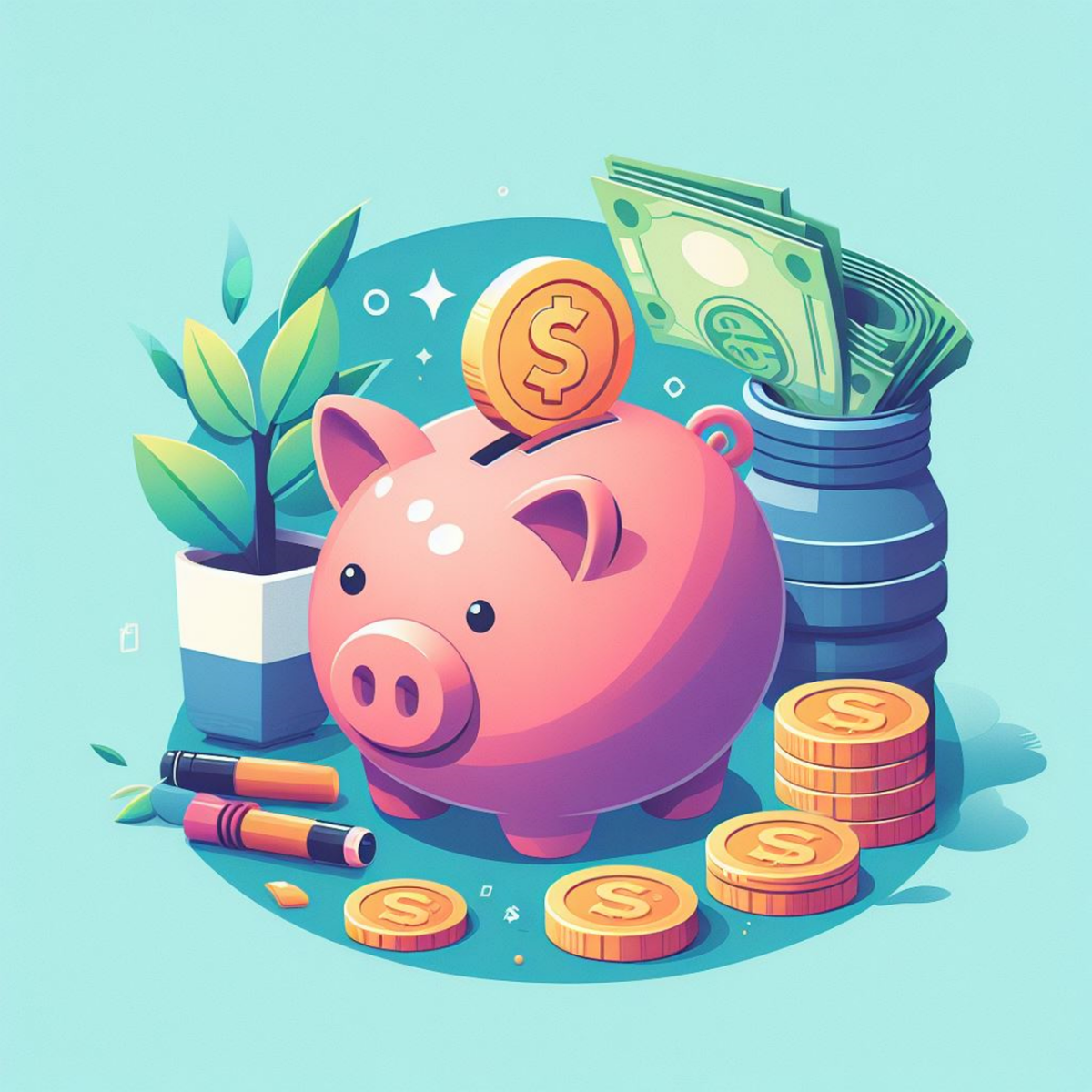 piggy bank, saving, coin bank, finance, financial, pig, ai generated, concept, piggy bank, piggy bank, piggy bank, piggy bank, piggy bank